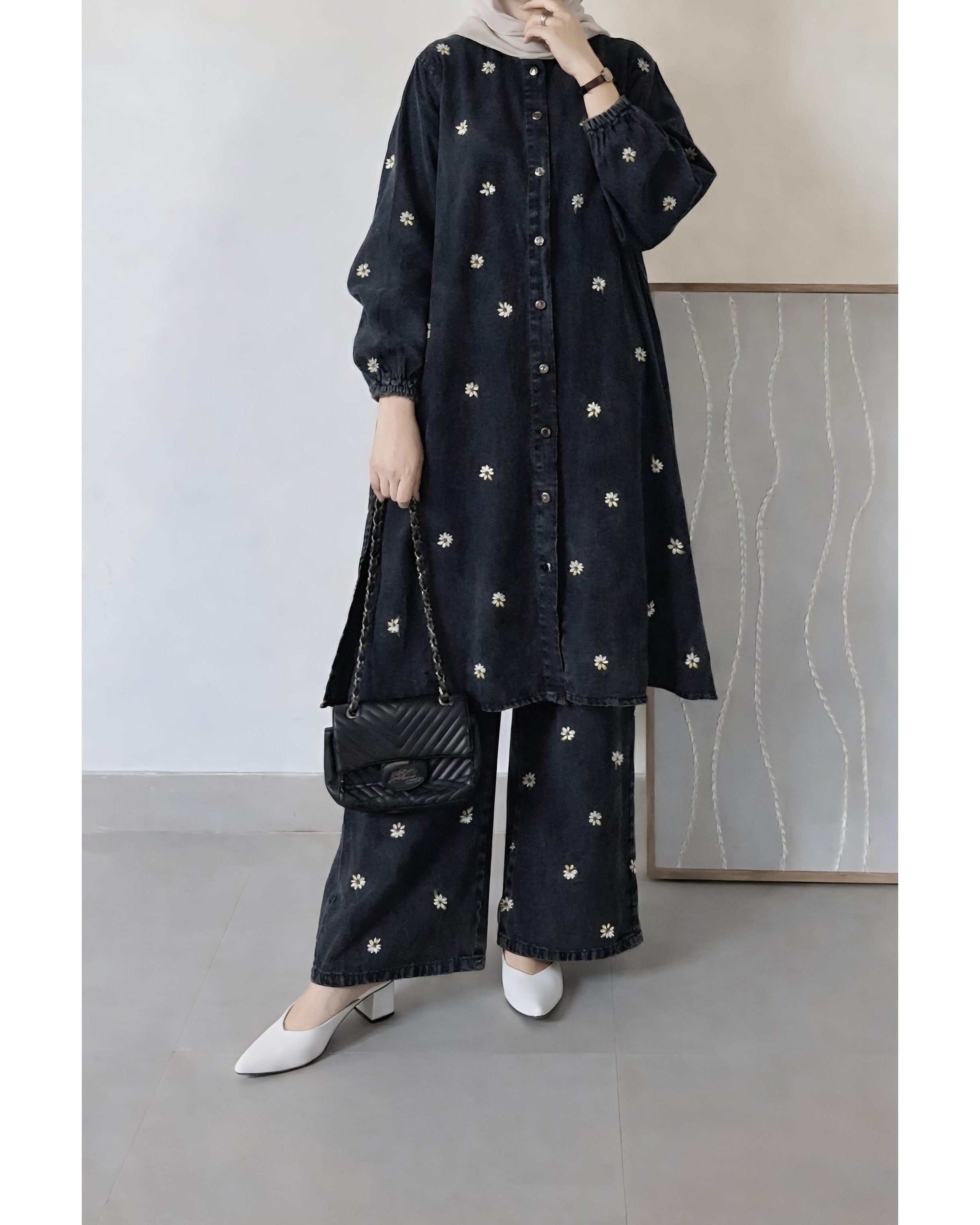 Daisy Bloom Denim Co-ord Set