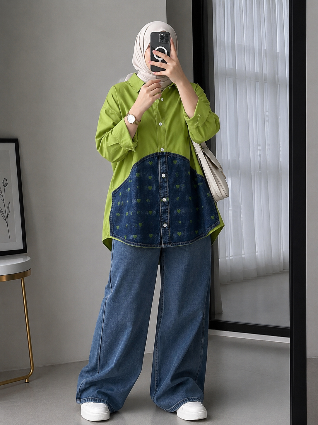 HEART-PATCHWORK  DENIM CORDSET