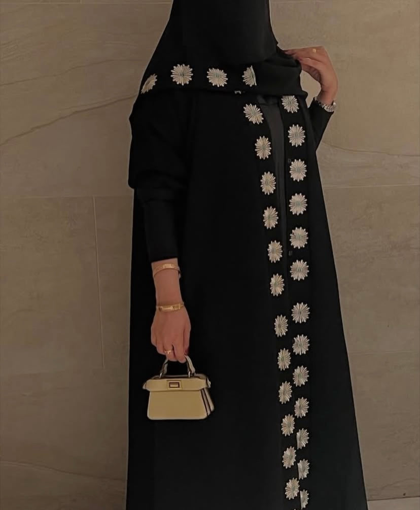 White blossom abaya