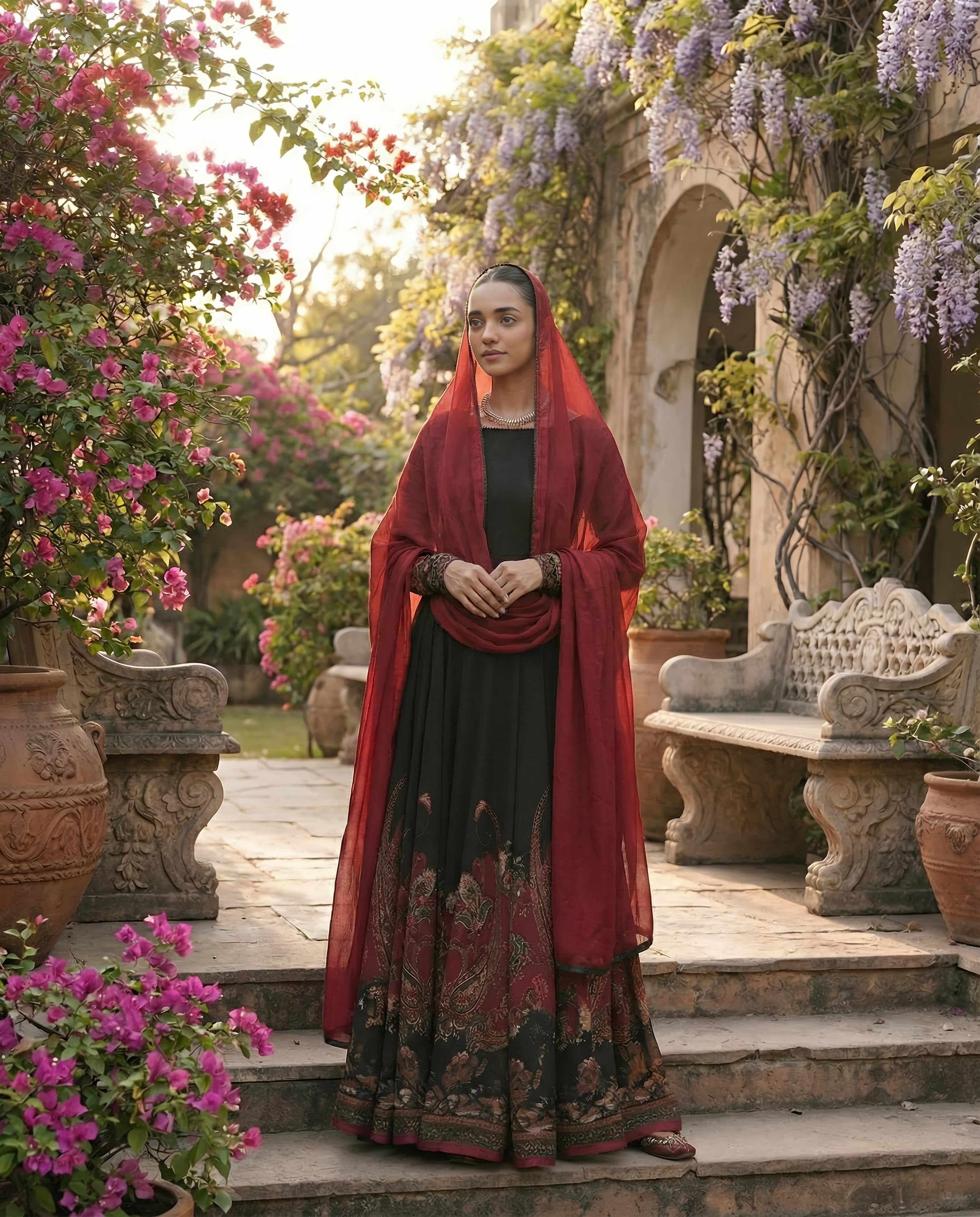 Noir Maroon Regal Flare Dress🌙