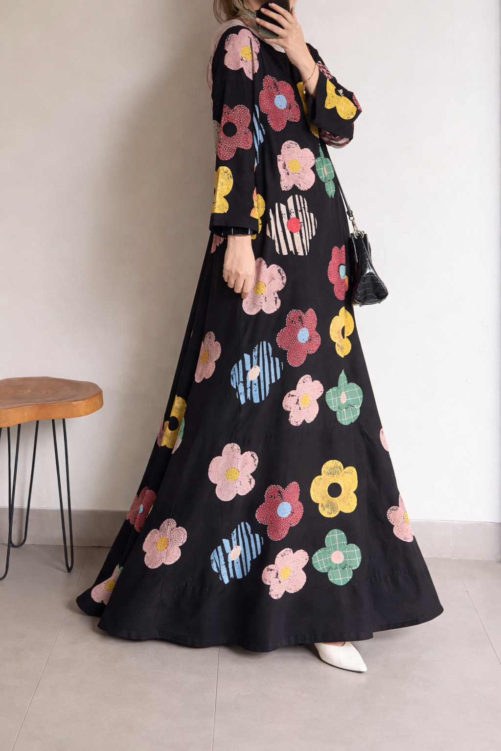 Midnight Bloom Modest Maxi Dress