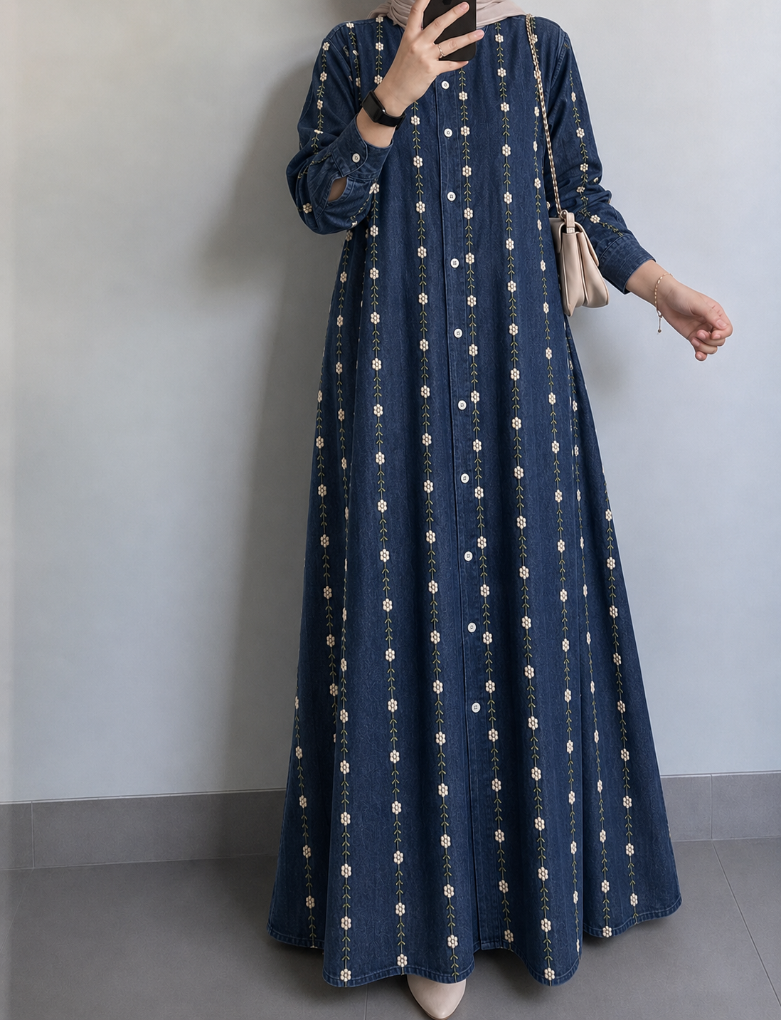 Blossom Trail Embroidered Gown