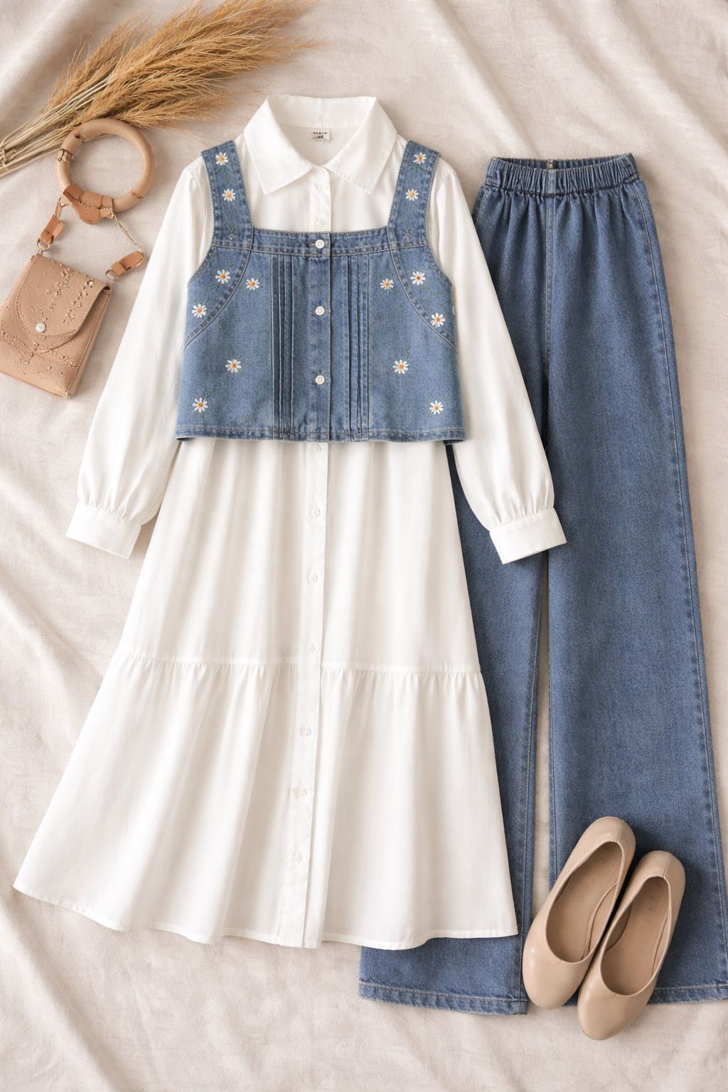 Casual luxe denim trio set
