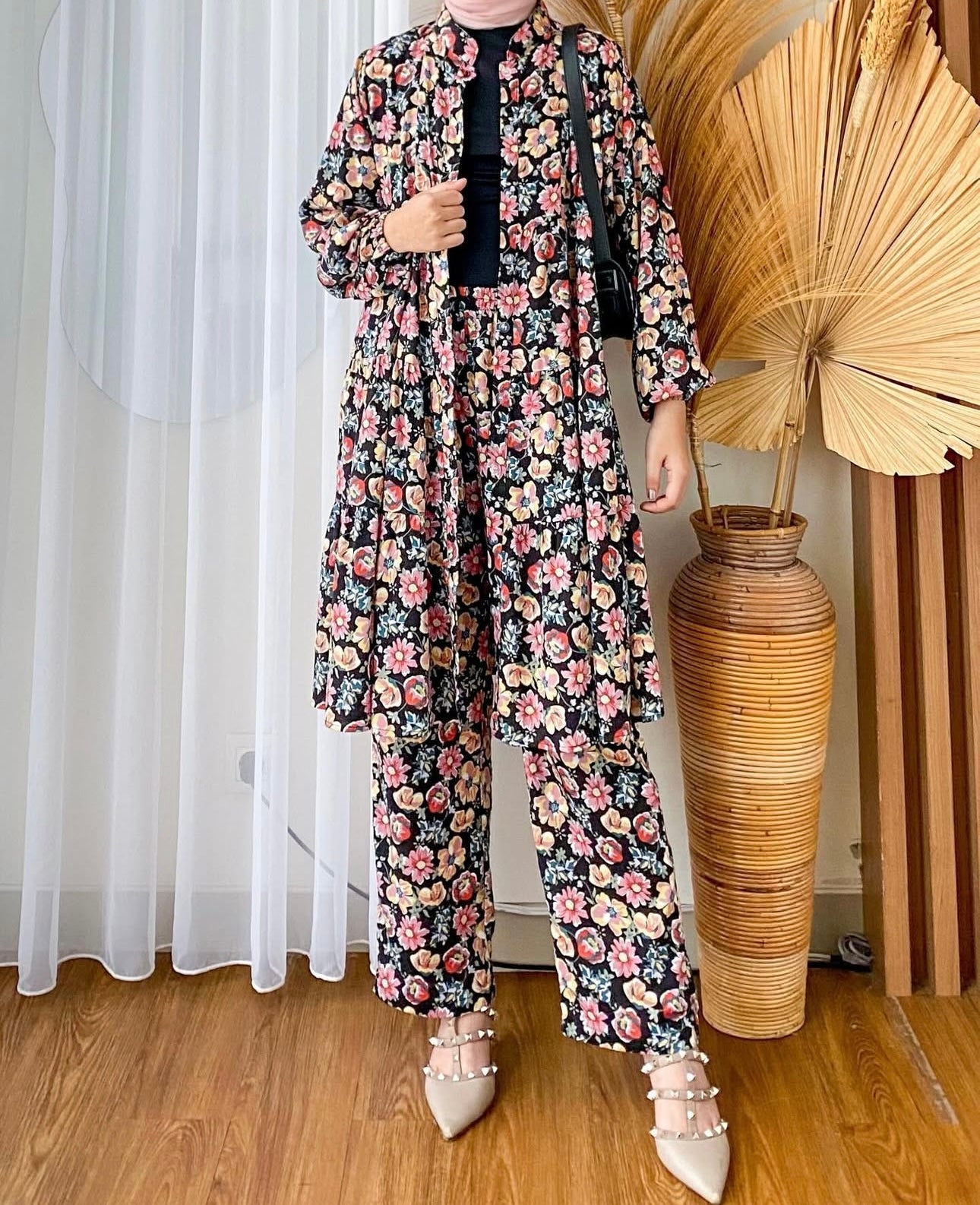 MIDNIGHT FLORAL CORDSET