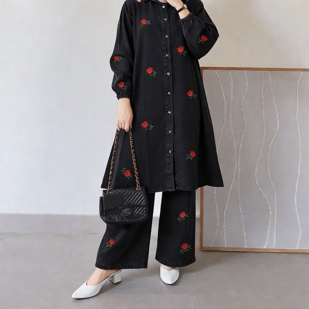 ROSE DENIM CORDSET