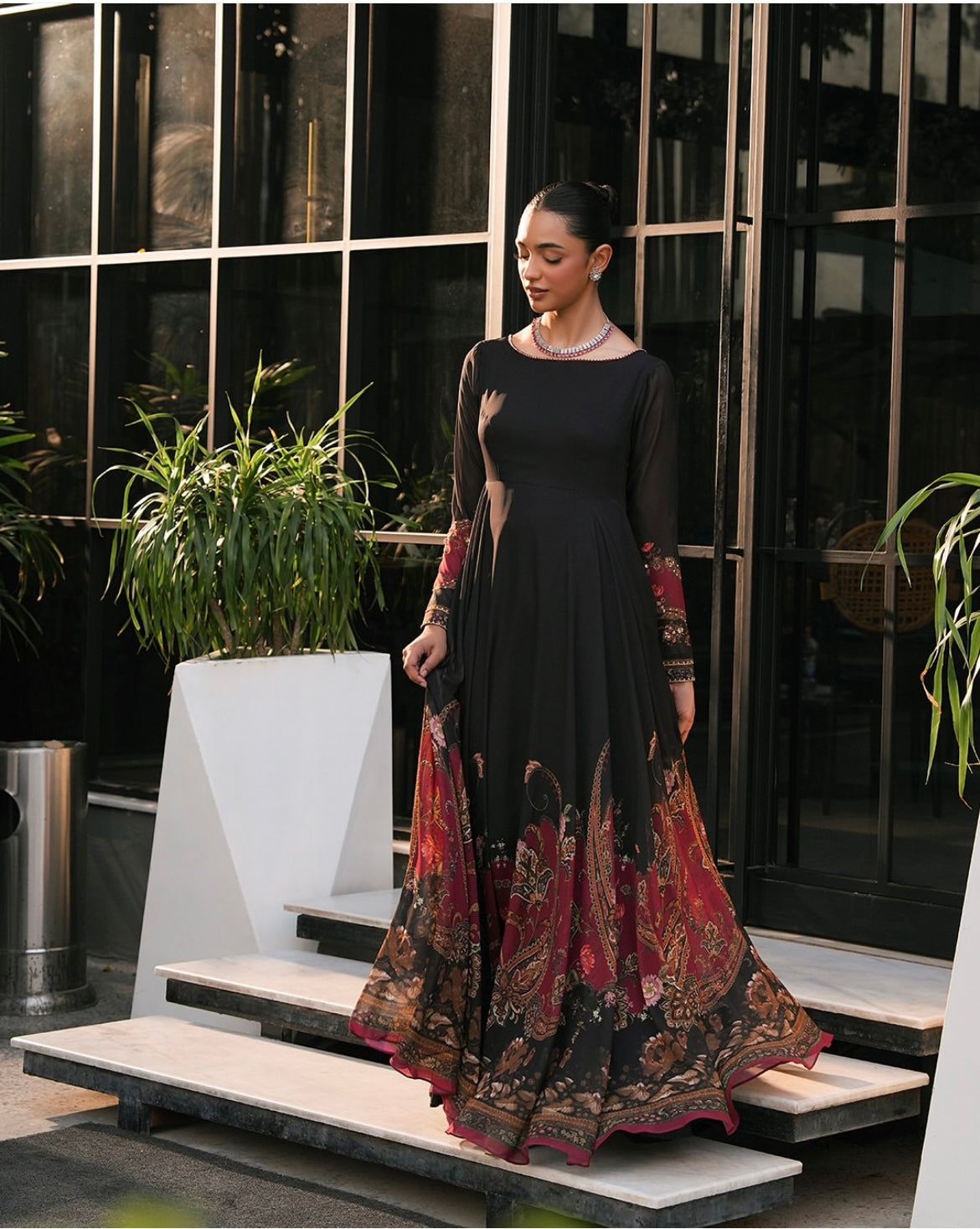 Noir Maroon Regal Flare Dress🌙