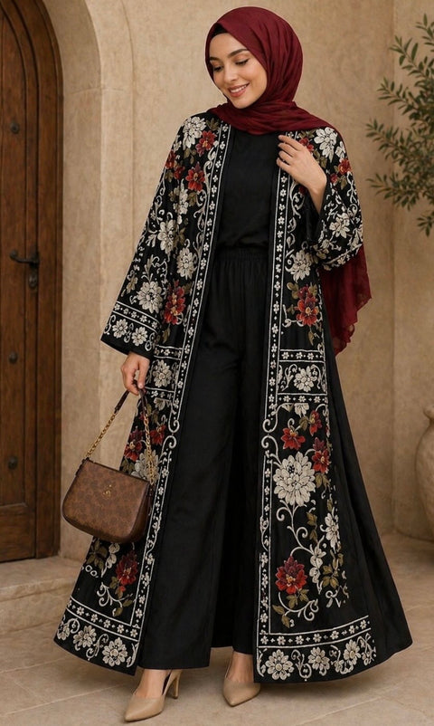 Midnight floral three piece set