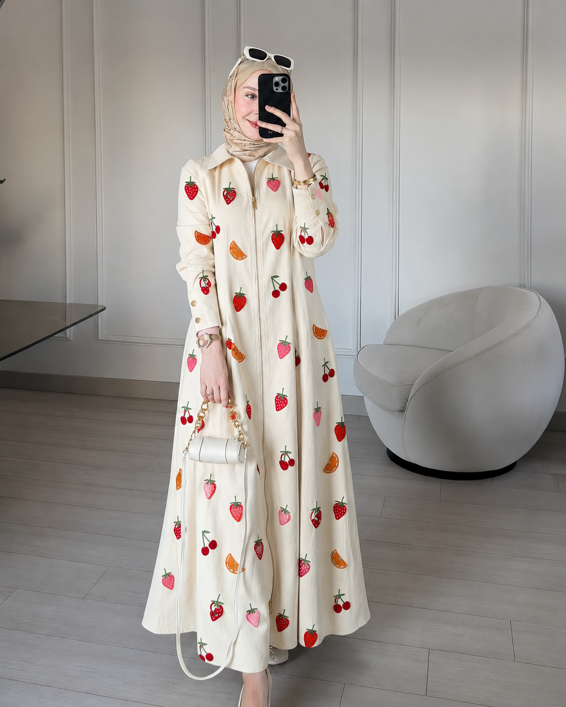 BERRY BLOOM DENIM DRESS