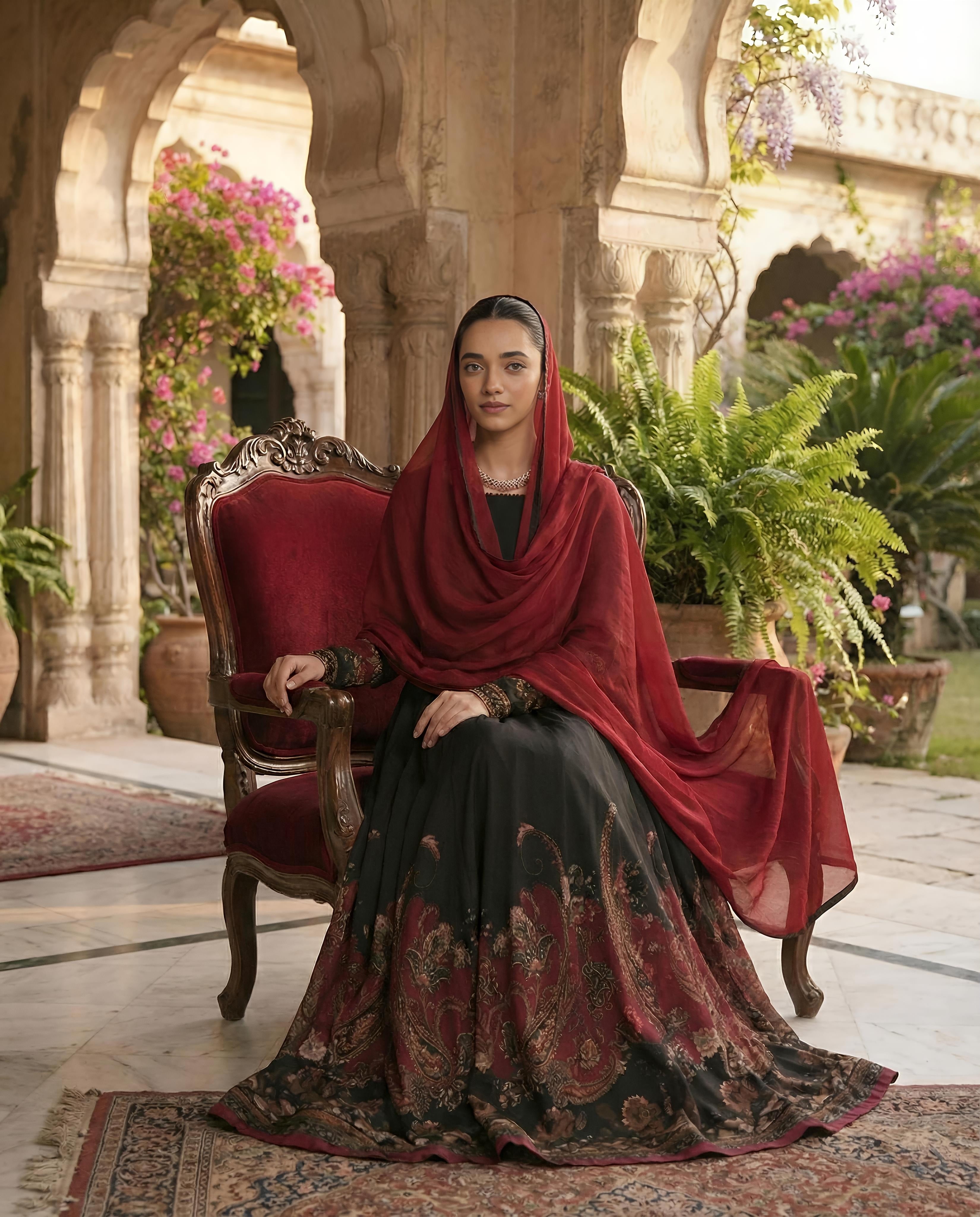 Noir Maroon Regal Flare Dress🌙