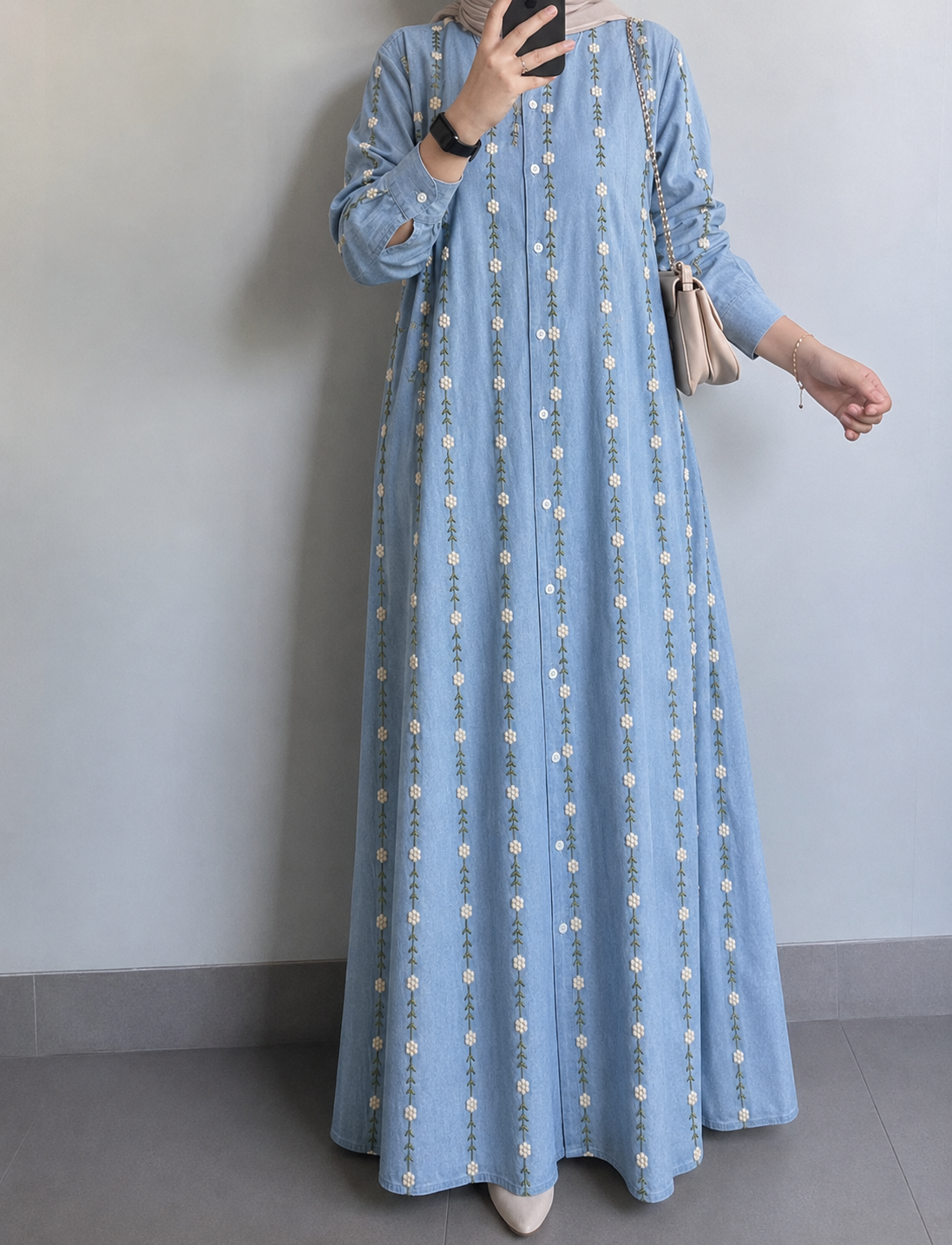 Blossom Trail Embroidered Gown