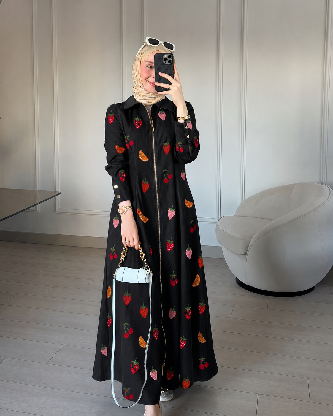 BERRY BLOOM DENIM DRESS
