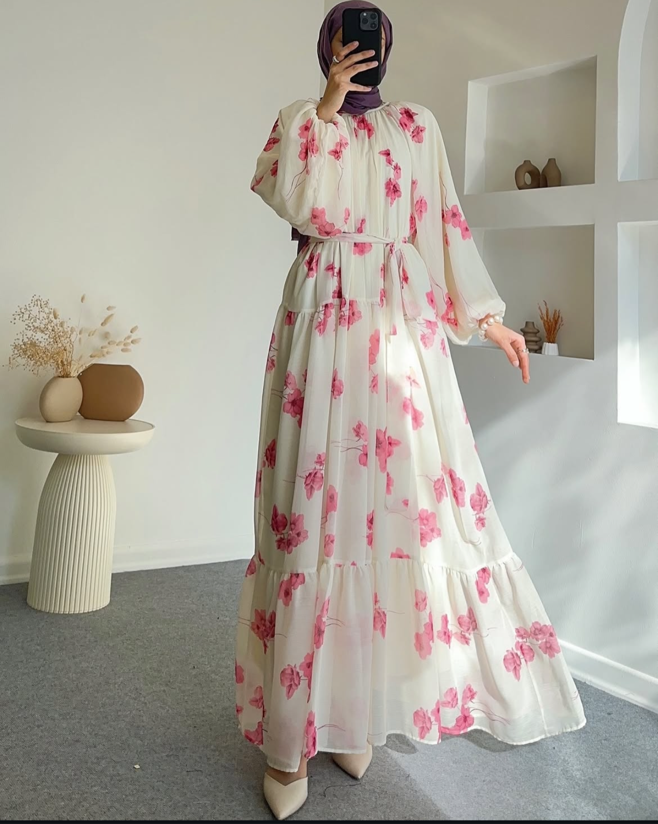 BLUSH BLOOM MODEST GOWN