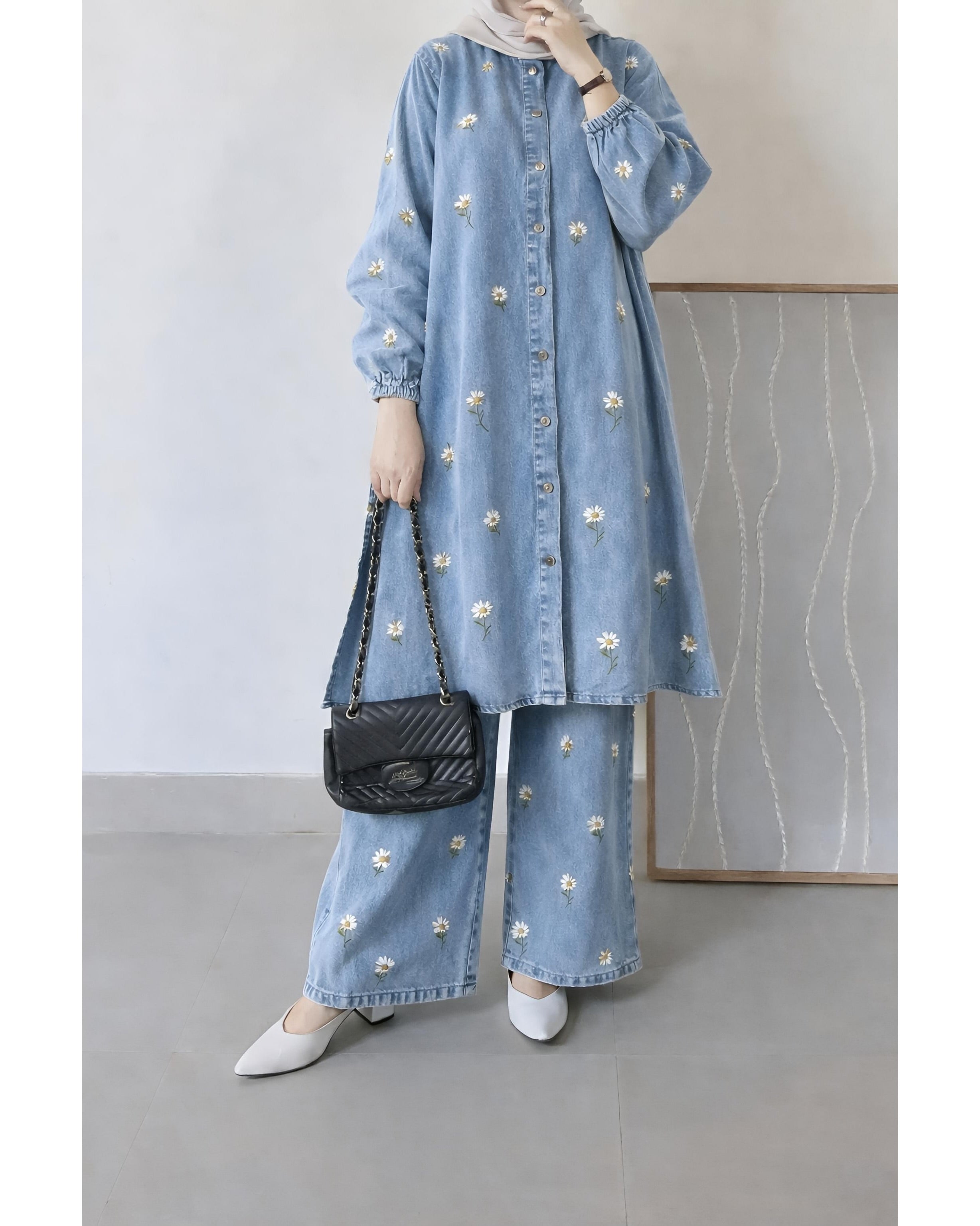 Daisy Bloom Denim Co-ord Set