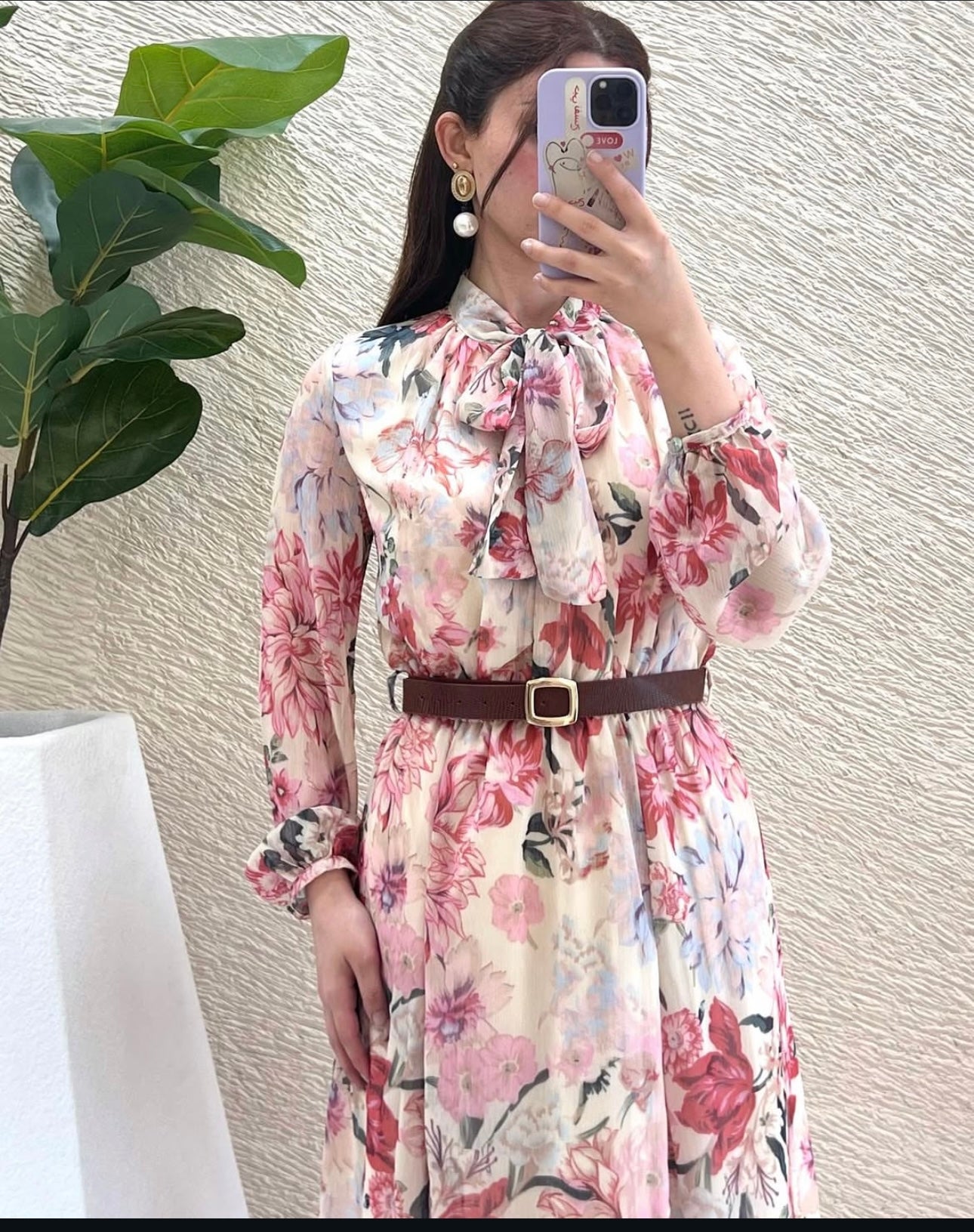 zara cream dress with flowers FLORAL SATIN EFFECT MIDI DRESS - White / Pink