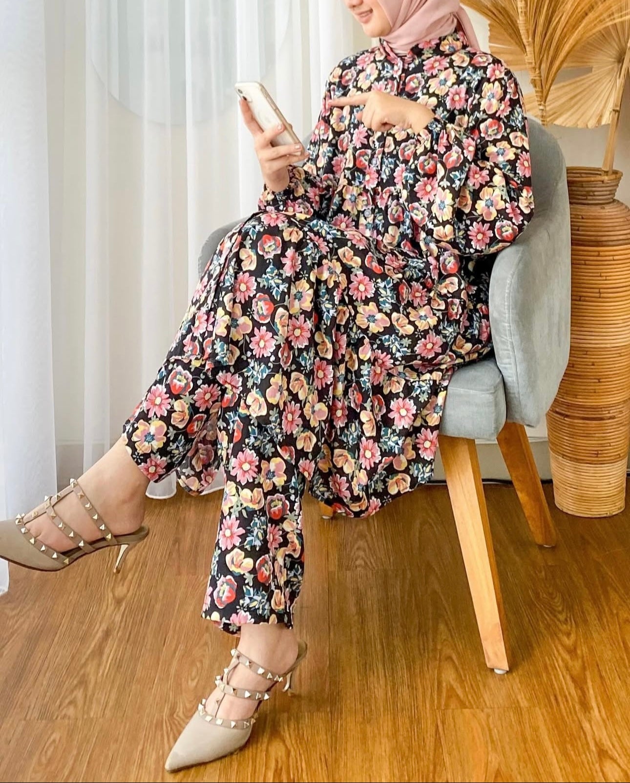 MIDNIGHT FLORAL CORDSET