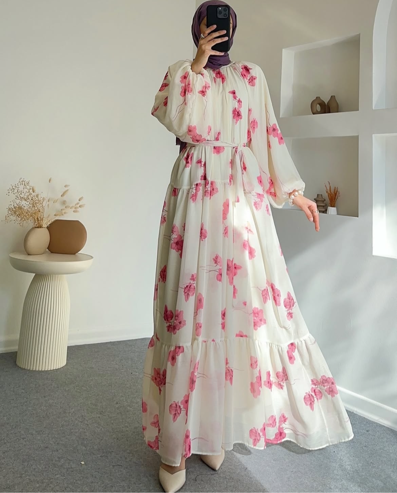 BLUSH BLOOM MODEST GOWN