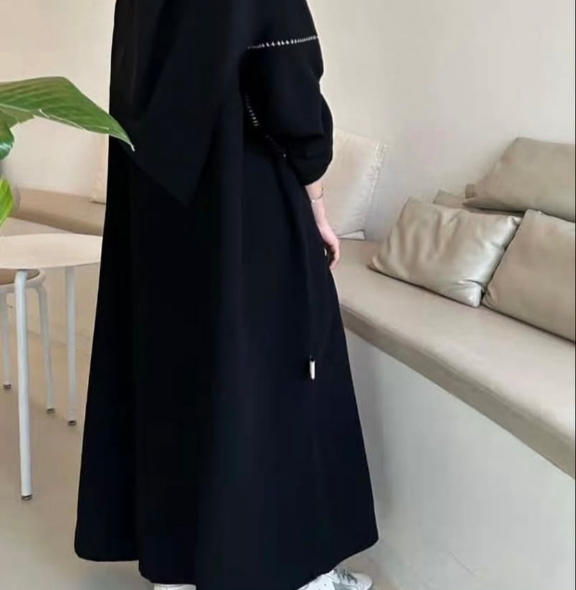 Noir edge abaya