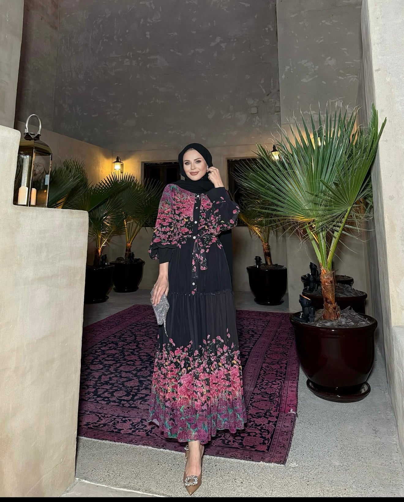 The "Midnight Bloom" Tiered Gown