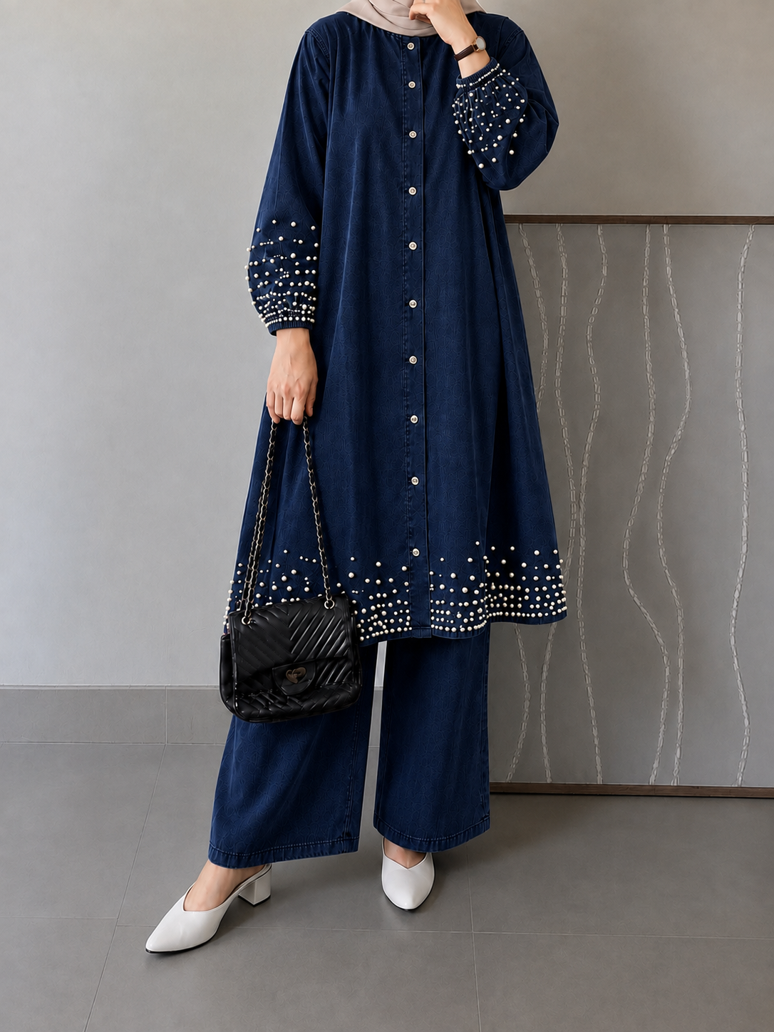 PEARL MIST DENIM CORDSET