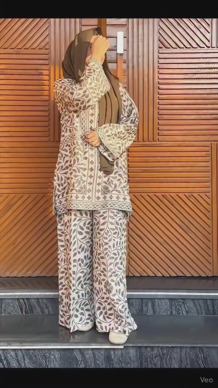 Ivory Leaf Printed Co-Ord Set