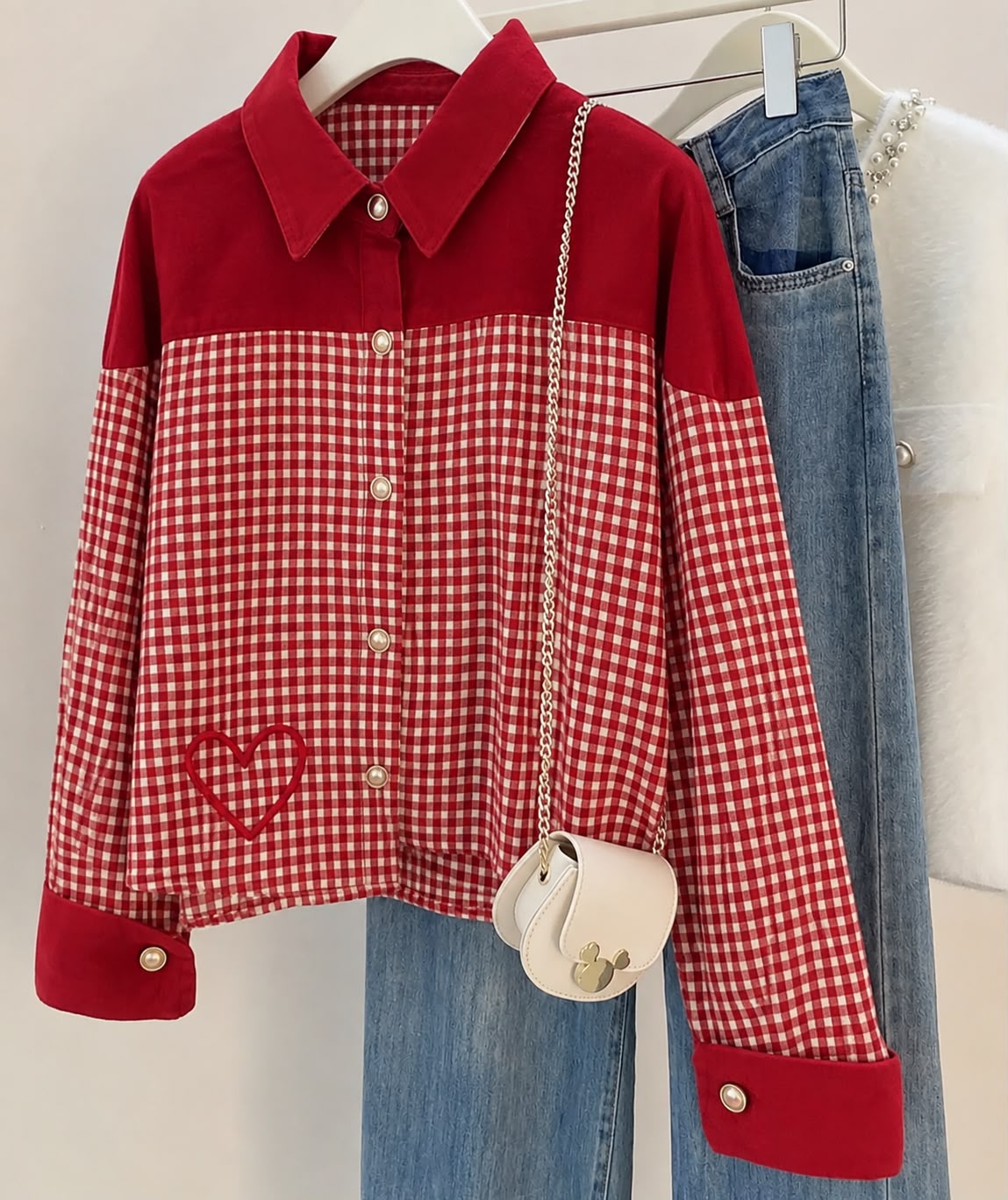 CHECKMATE CHARM – HEART EMBROIDERY CO-ORD SET