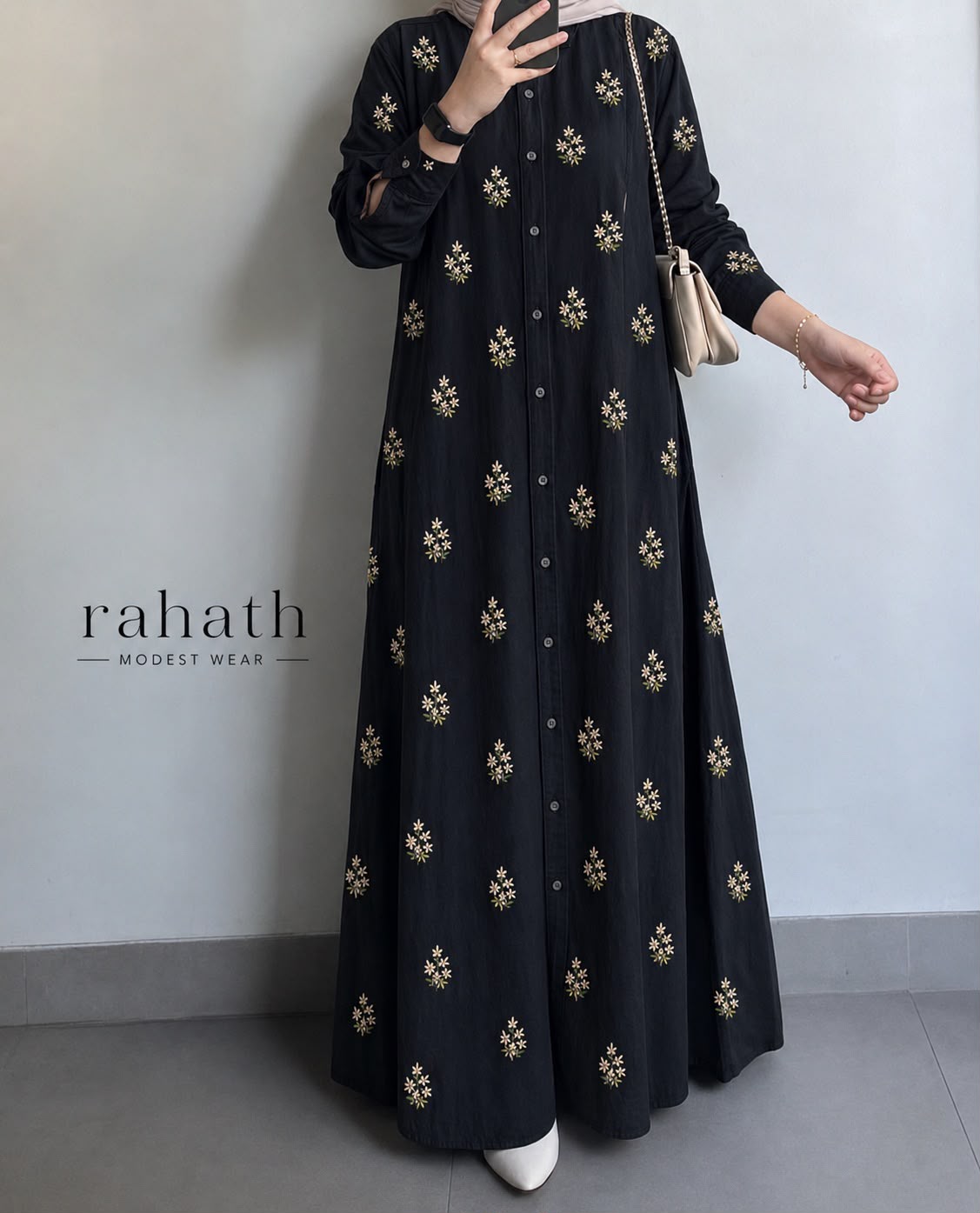 DAISY BLOOM DENIM GOWN