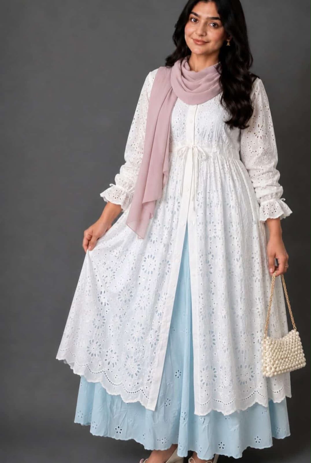HACOBA BLOOM EYELET TOP & PANT SET