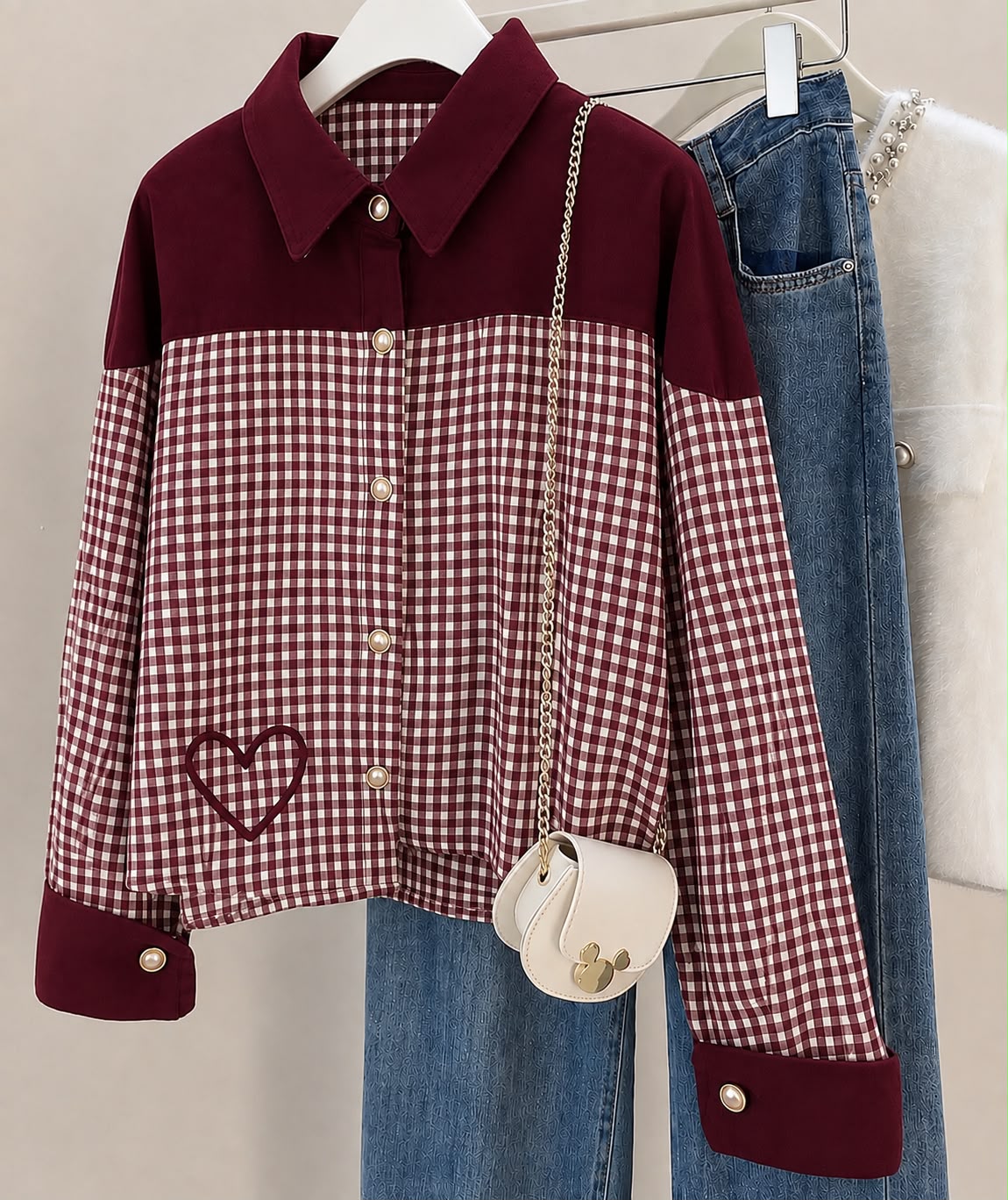 CHECKMATE CHARM – HEART EMBROIDERY CO-ORD SET