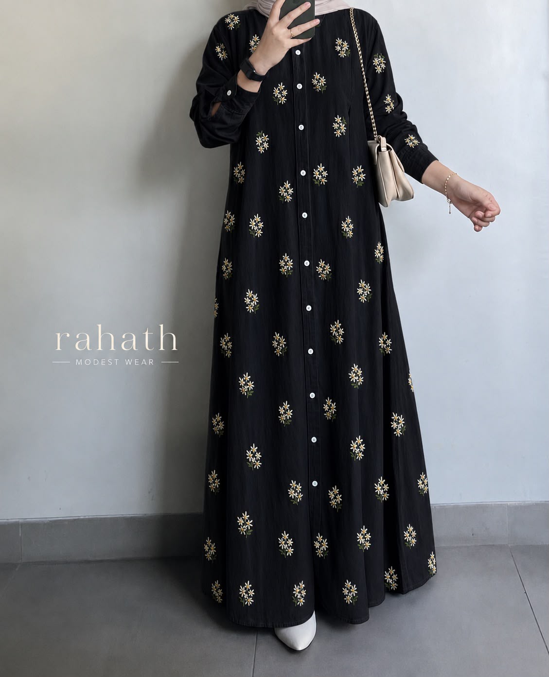 DAISY BLOOM DENIM GOWN