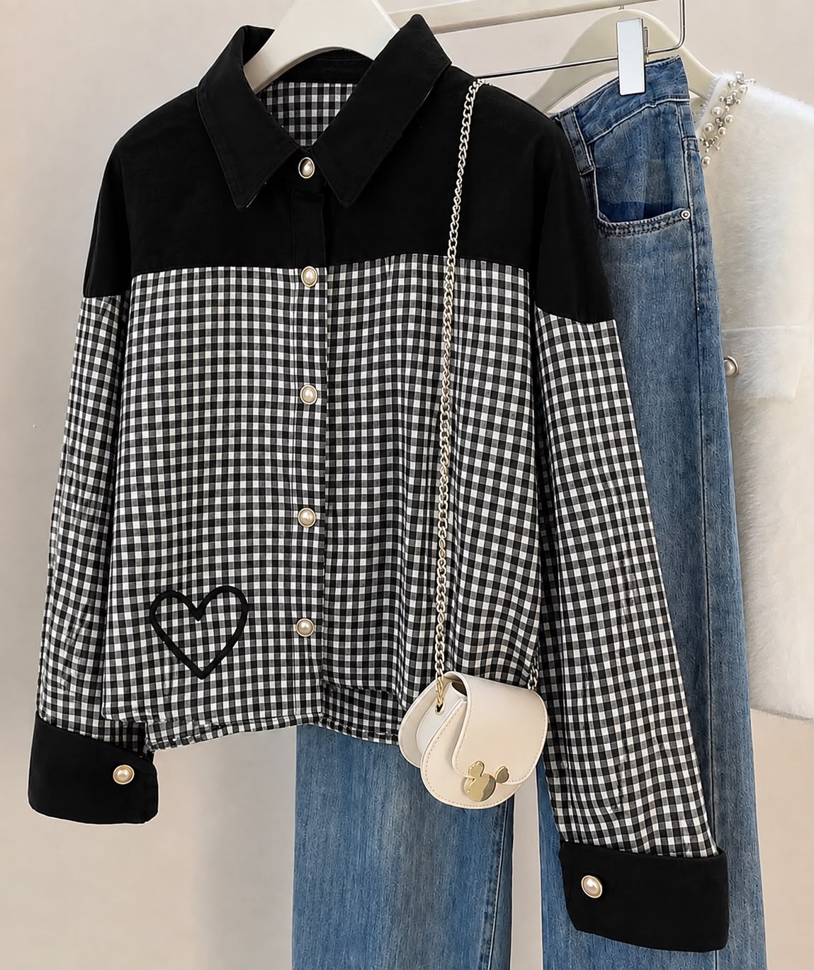 CHECKMATE CHARM – HEART EMBROIDERY CO-ORD SET