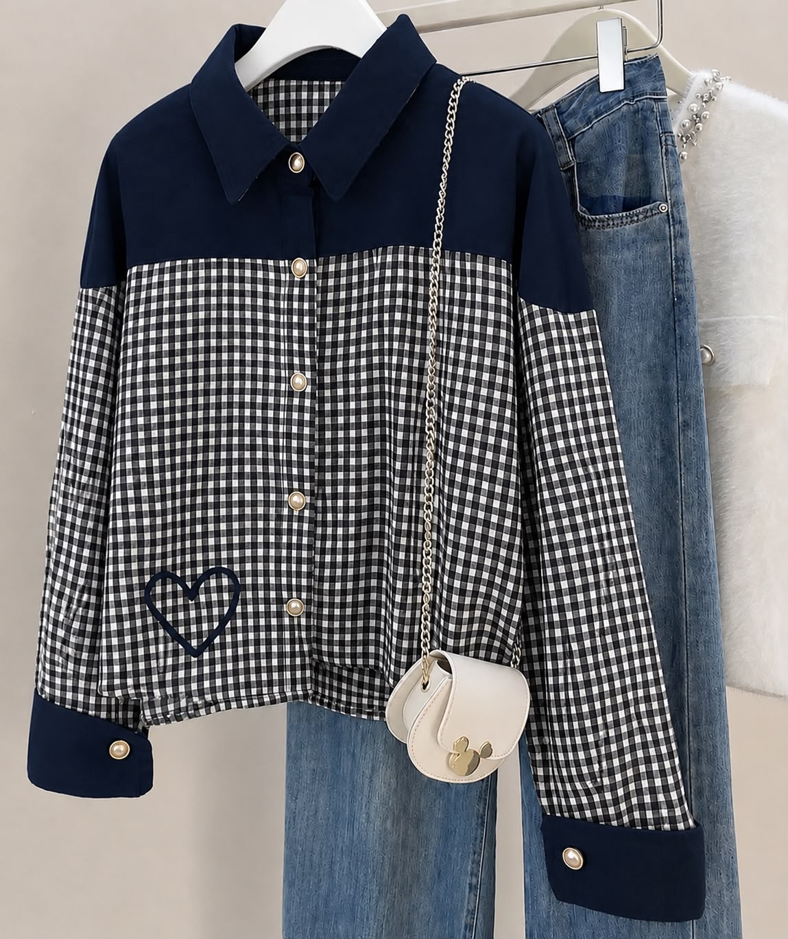 CHECKMATE CHARM – HEART EMBROIDERY CO-ORD SET