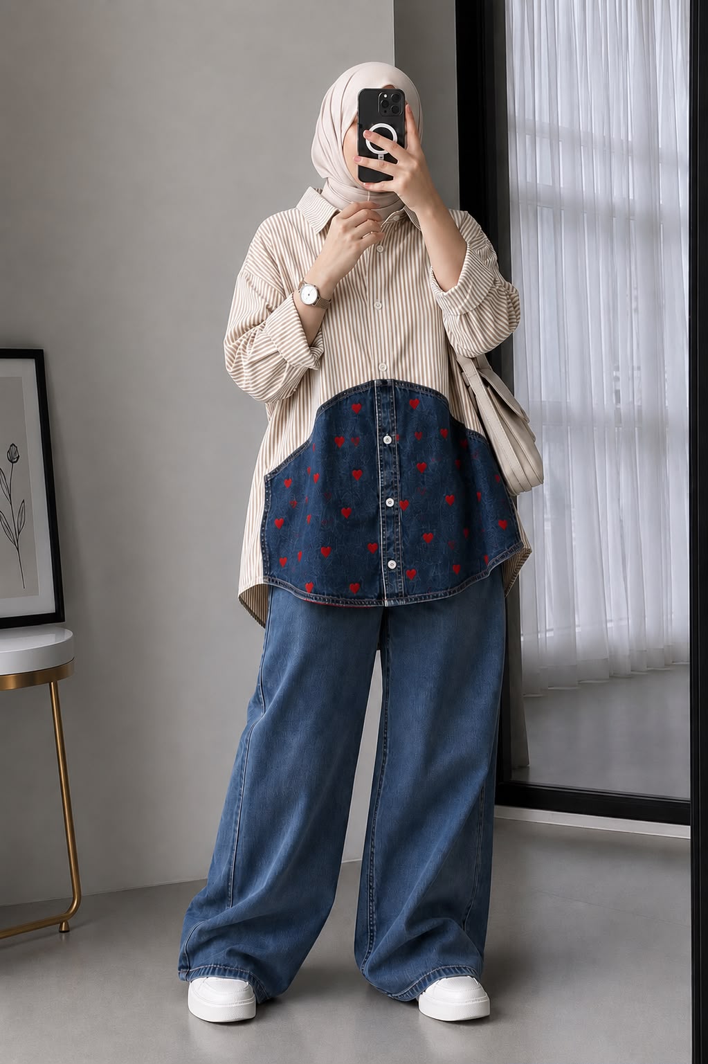 DENIM HEART PATCHWORK CO-ORD SET